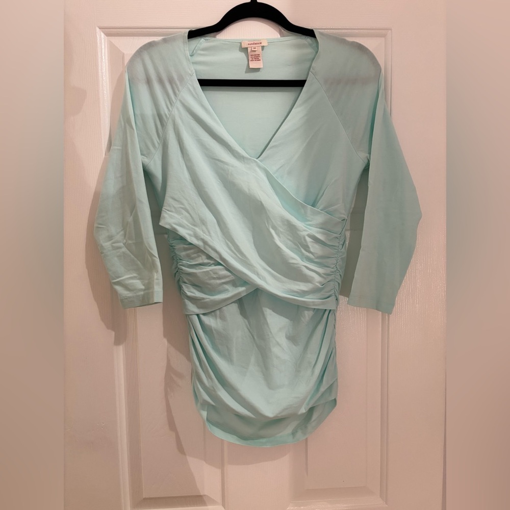Sundance 3/4 sleeve cross-front top - medium